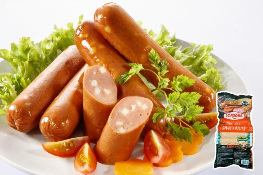 Cách Chiên Xúc Xích Phô Mai Giòn Rụm Béo Ngậy 9 Xúc xích phô mai LC 1kg - Xiên Que Giá Sỉ