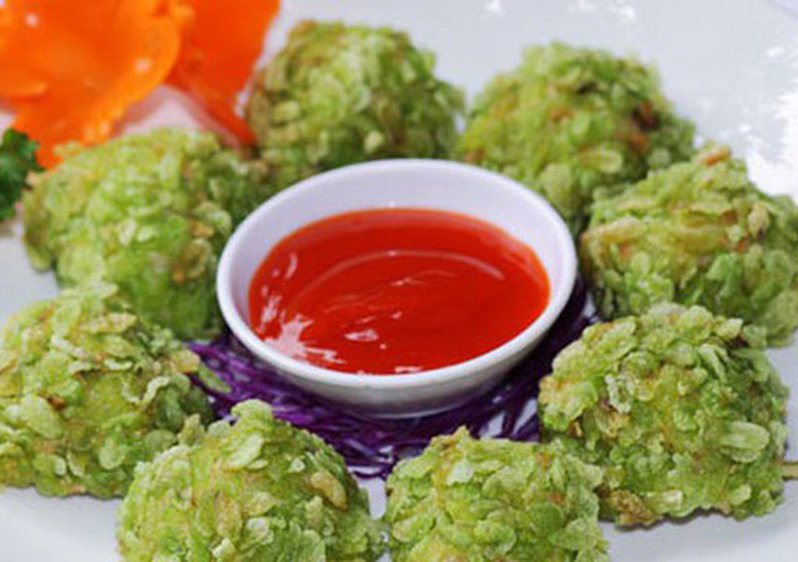 Cách làm chả cá cốm xanh chiên giòn dai chuẩn vị 9 CHẢ CÁ BỌC CỐM Ô NGON LOẠI 1