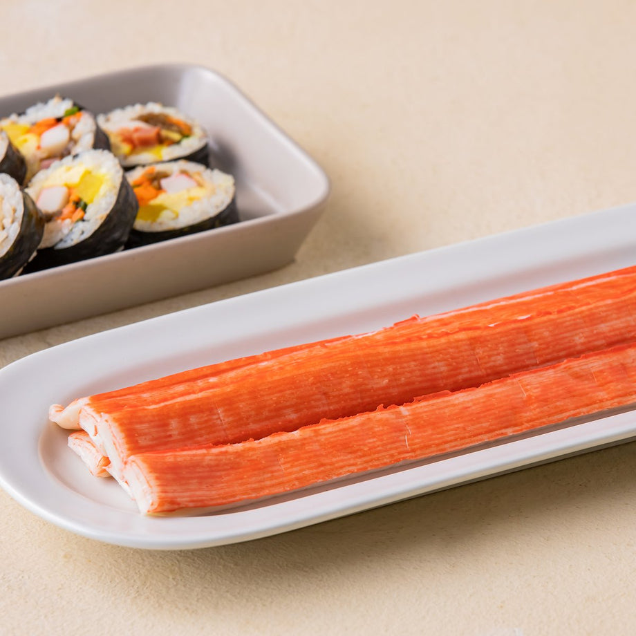 5 Món ăn vặt từ thanh cua siêu ngon dễ làm cho quán 10 Thanh cua Hàn Quốc cuộn kimbap Sajo 150g